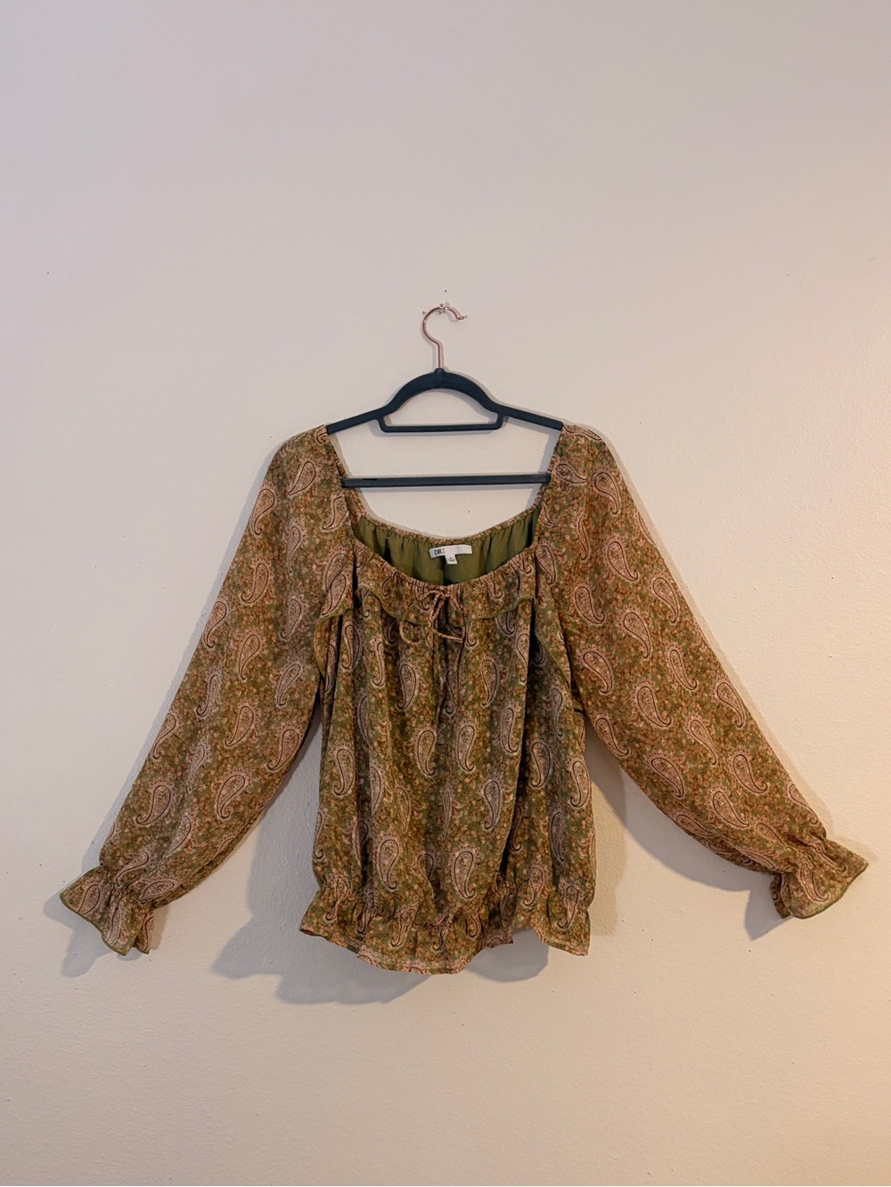 DR2 Fairycore Cottagecore Paisley Peasant Blouse XL
